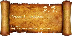 Possert Taddeus névjegykártya